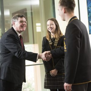 Principal Mr Andrew Neal with Year 12 Leaders