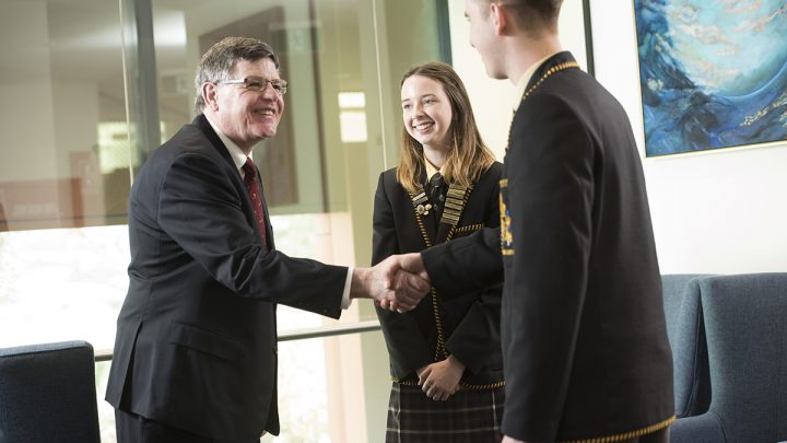 Principal Mr Andrew Neal with Year 12 Leaders