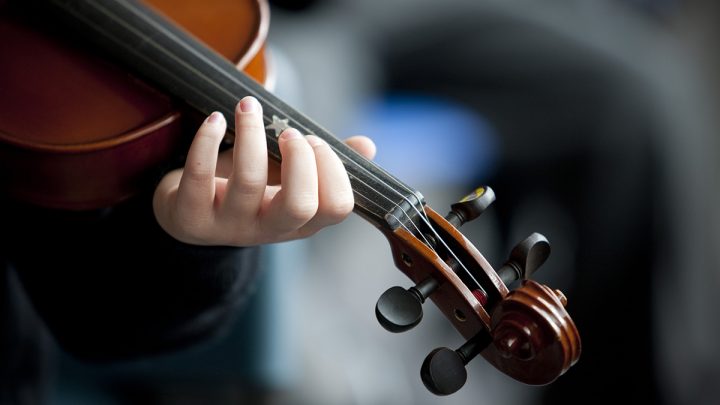 Music Class student playing violin
