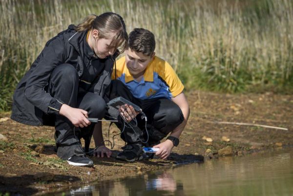 Students engaging in Outdoors Biology & Ecology at Staughton Vale