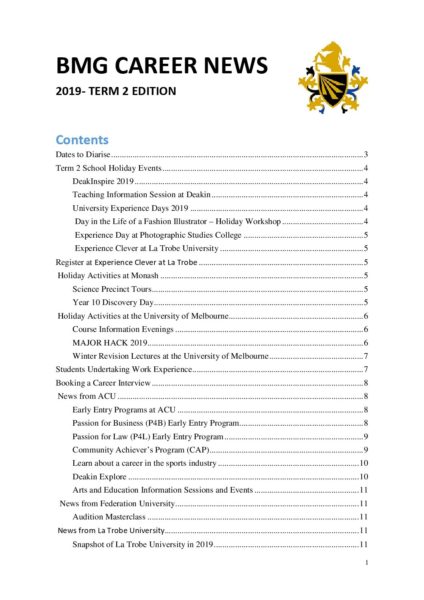 BMG Careers Edition 2, 2019